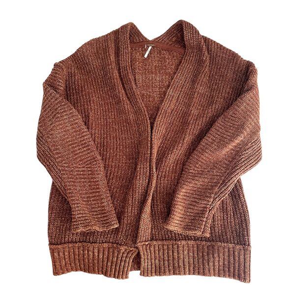 FREE PEOPLE High Hopes Cardi Sweater Brown Small - Picture 3 of 8